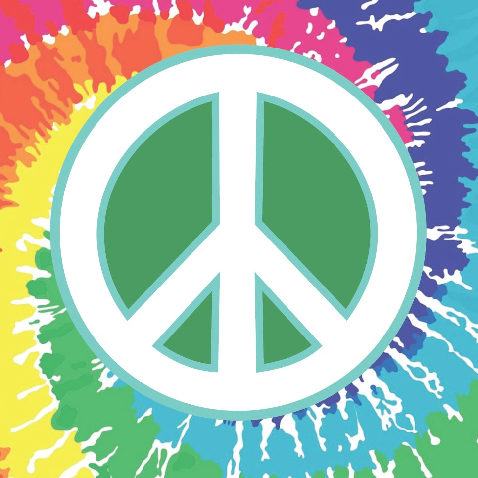 RBLM Kids Graphic of a Peace Sign with Tie-Dye Background 