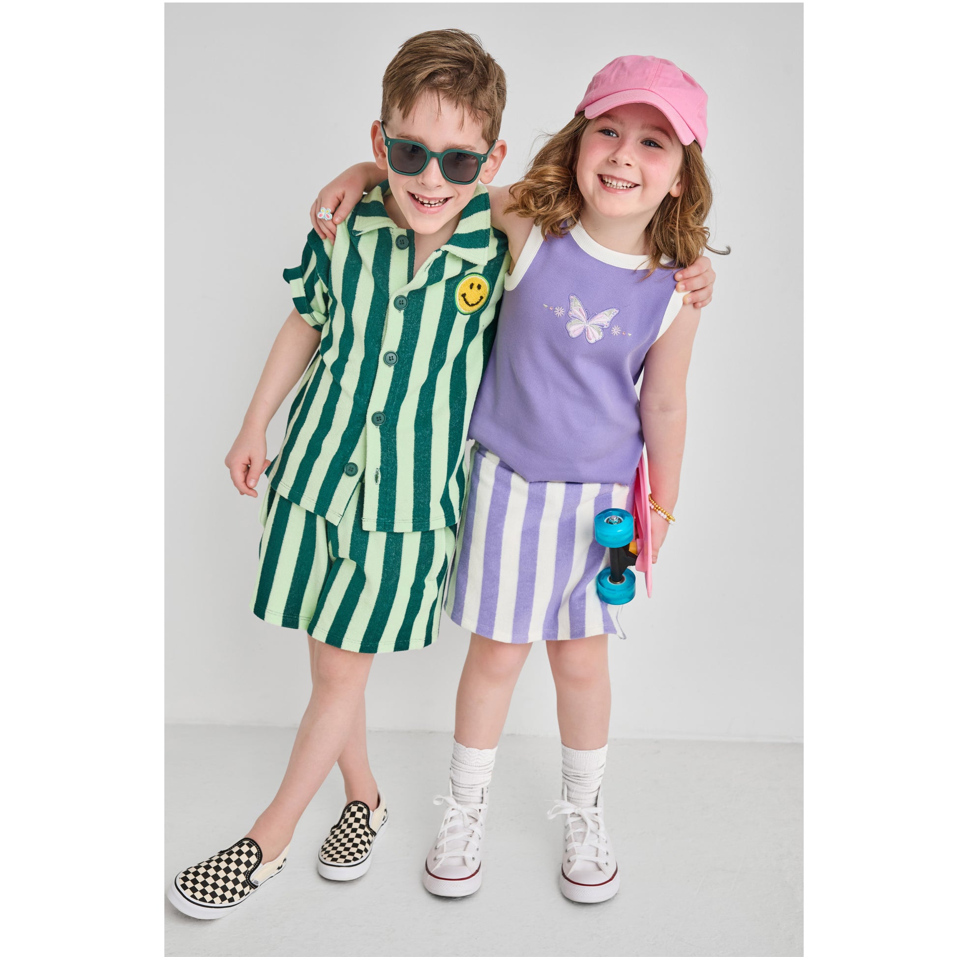 Children wearing colorful, fun, eco-friendly outfits 